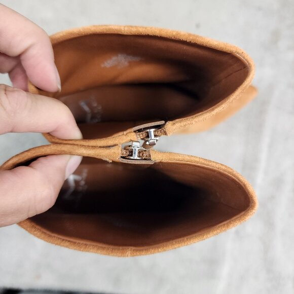 Marc Fisher Shoes Womens Size 8 Brown Leather Side Zip Ankle Boots - Picture 9 of 12